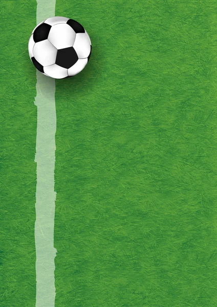 Ποδόσφαιρο Ποδόσφαιρο πεδίο γήπεδο γρασίδι γραμμή μπάλα υφή φόντου — Φωτογραφία Αρχείου
