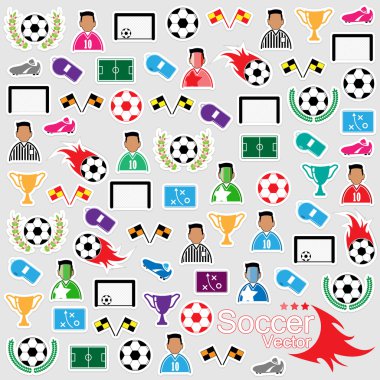 Futbol arka plan simgeler kümesi. şekil eps10 