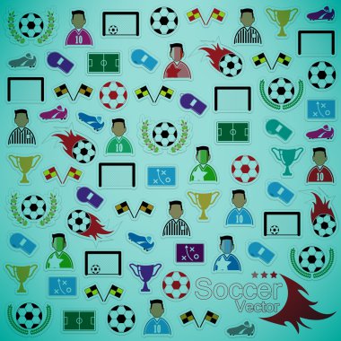 Futbol arka plan simgeler kümesi. şekil eps10 