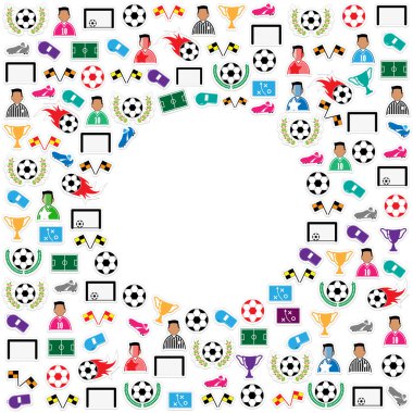 Futbol daire simgeler kümesi. şekil eps10 
