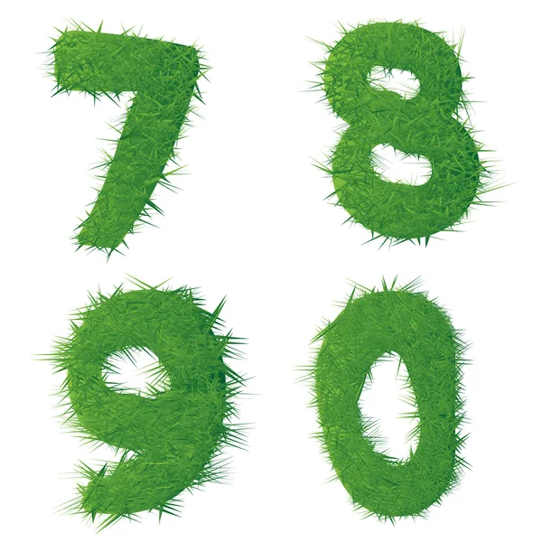 Números de la hierba verde. aislado en blanco . — Archivo Imágenes Vectoriales