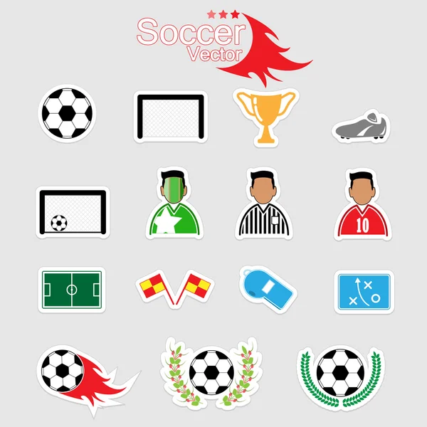 Los iconos de fútbol ponen color. Ilustración eps10 — Vector de stock