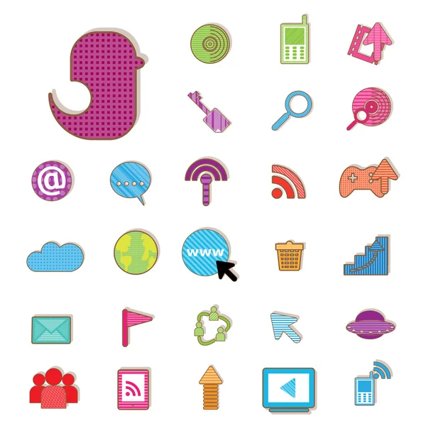 Social color Media color Icon, Network Vector — Stock Vector