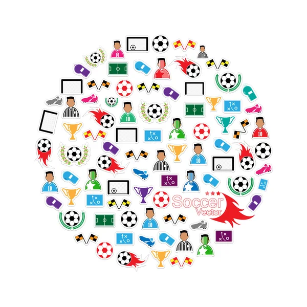 Conjunto de iconos del círculo de fútbol. Ilustración eps10 — Archivo Imágenes Vectoriales