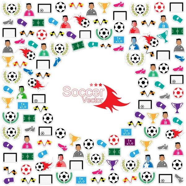 Voetbal cirkel pictogrammen instellen. illustratie eps10 — Stockvector