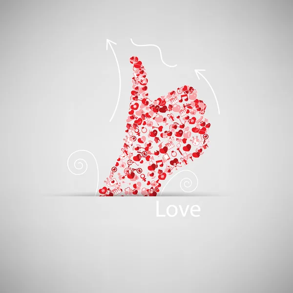 Template design Like symbol icon Valentine's day idea illustrati — Stock Vector