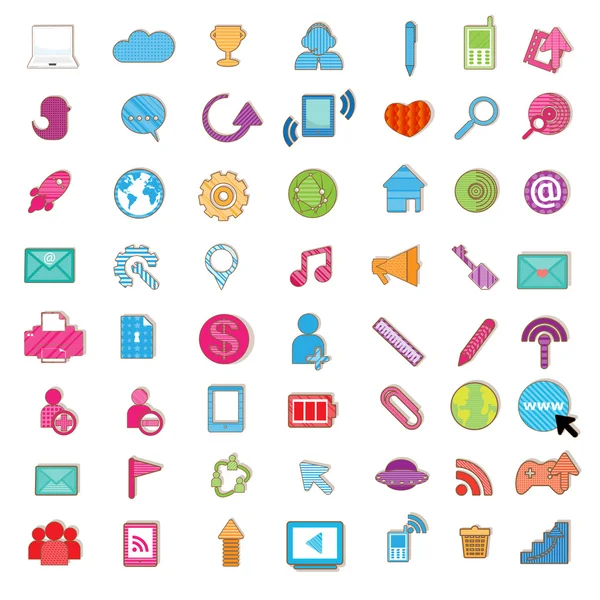 Social color Media color Icon, Network Vector — Stock Vector