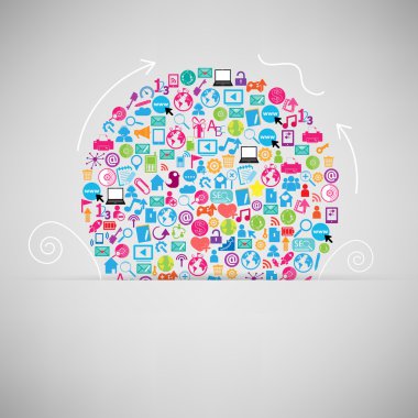 olan sosyal ağ simgeleri arka plan şablonu tasarım daire 