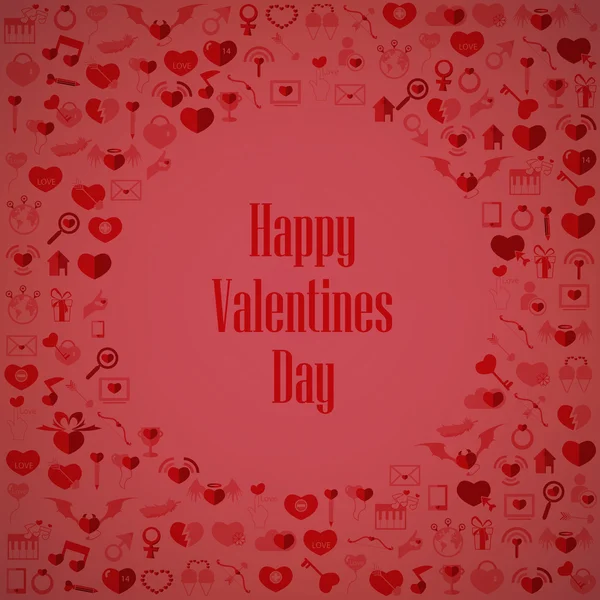 Plantilla Círculo Día de San Valentín, Icono de amor — Vector de stock