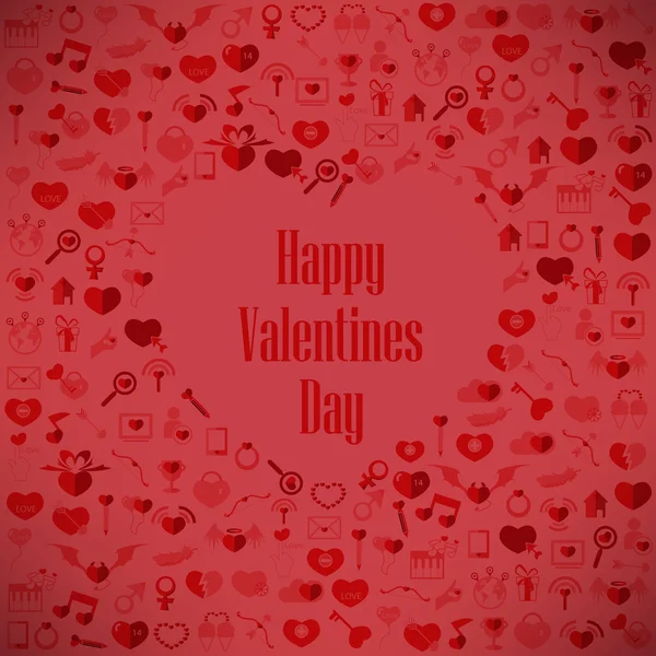 Valentinstag des Herzens, Ikone der Liebe — Stockvektor