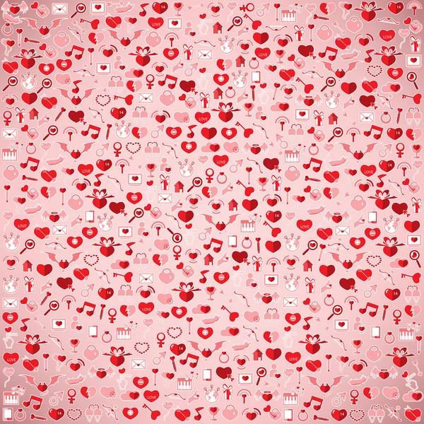 テンプレートの背景バレンタインの日、愛のアイコン — ストックベクタ