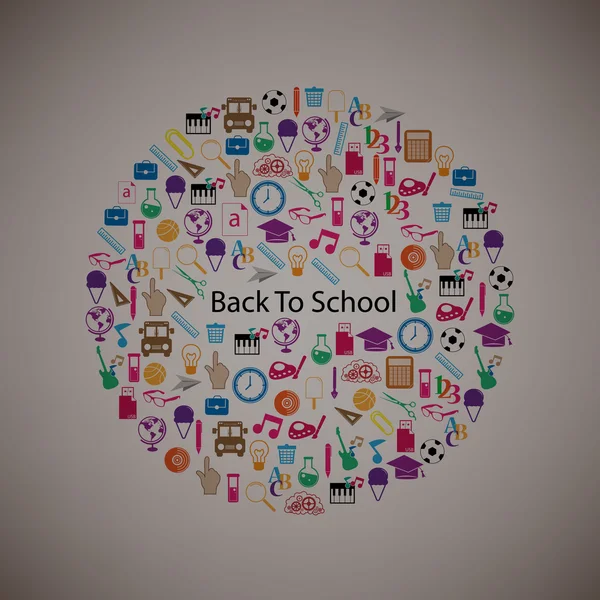 Back to School Circle Seamless children background — Stock Vector