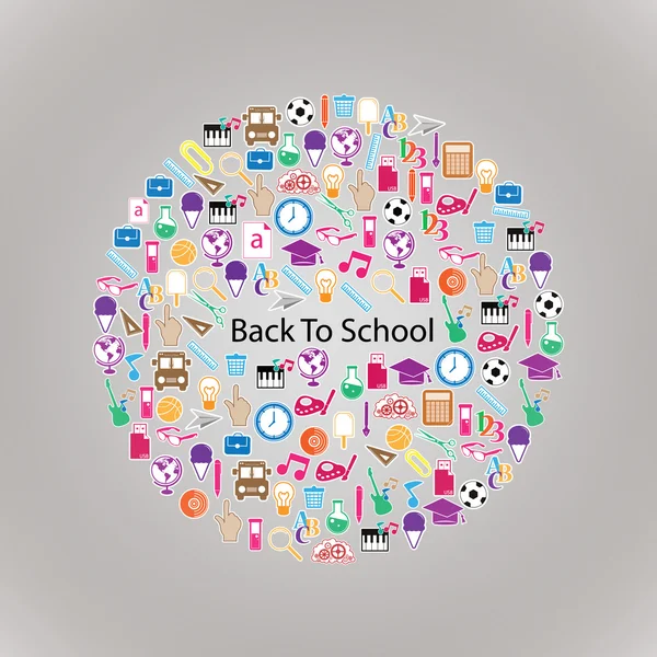 Back to School Circle Seamless children background — Stock Vector