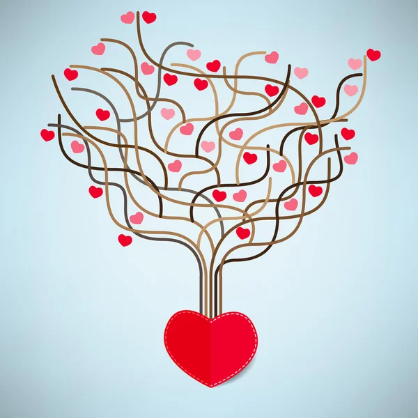 The Tree Heart Valentine's day, Love icon. — Stock Vector