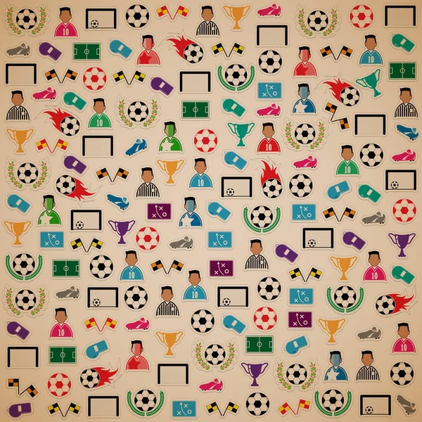 Fondo de fútbol Conjunto de iconos. Ilustración eps10 —  Fotos de Stock