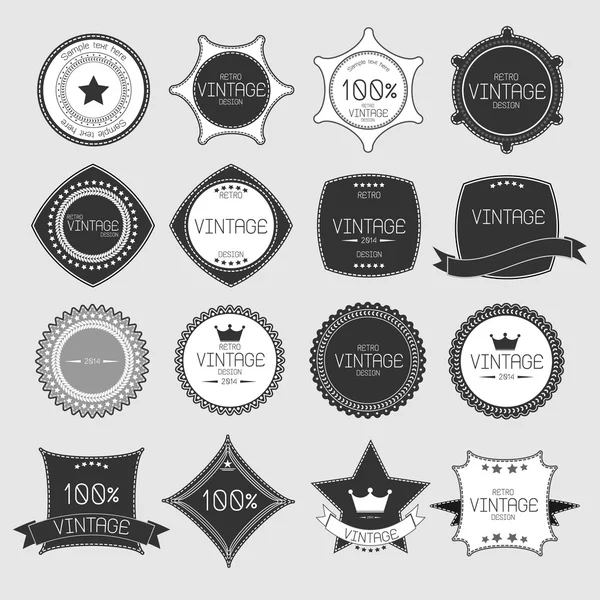 Set de insignias y etiquetas retro vintage en blanco — Foto de Stock