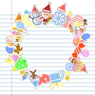 Noel Baba - vektör kopya spac şablonla birlikte Noel kartı