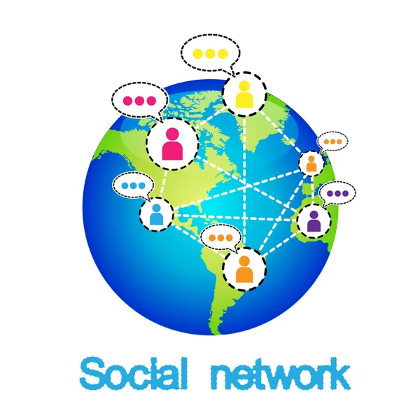 Social-Networking-konzeptionelle Illustration Vektor., kann darstellen, — Stockvektor