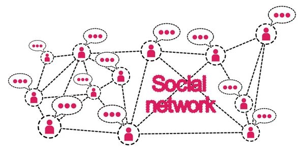 Sociale netwerken conceptuele illustratie vector., kan vertegenwoordigen — Stockvector