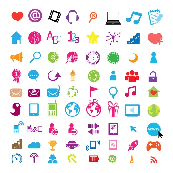 Social color Media Circles Icon, Network Vector — Stock Vector