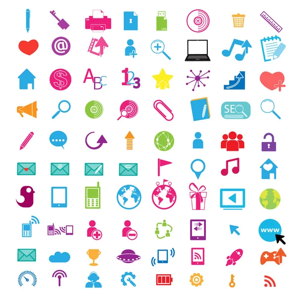 Social color Media Circles Icon, Network Vector — Stock Vector