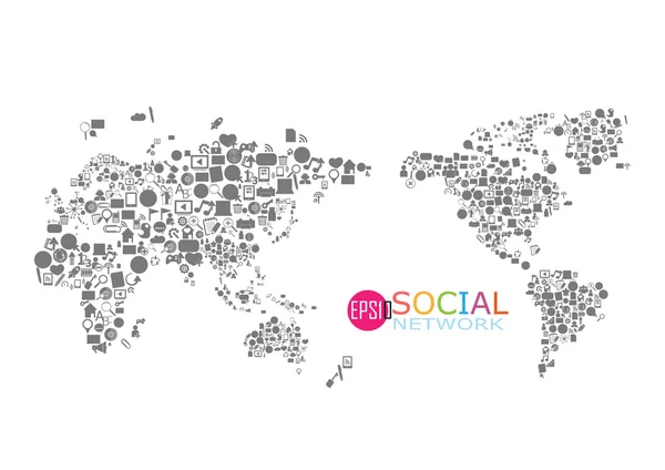 Social network map background infographics — Stock Vector