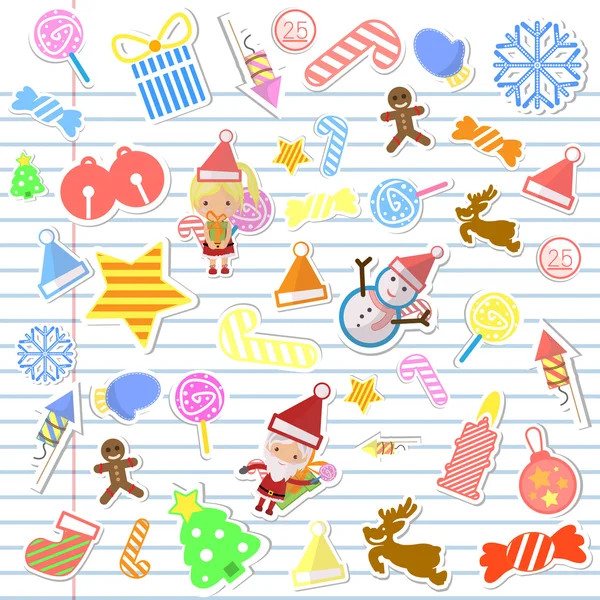 Carte de Noël avec le Père Noël - modèle vectoriel avec copie spac — Image vectorielle
