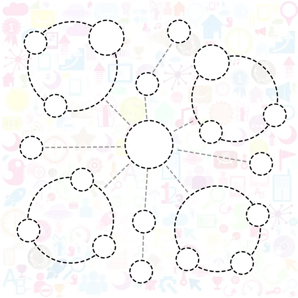 Social network background with media icons — Stock Vector