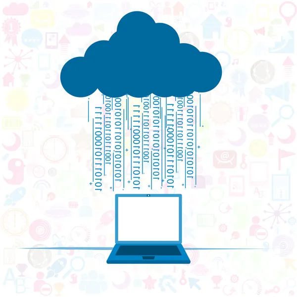 Social Network Hintergrund Cloud Computing Konzept — Stockvektor