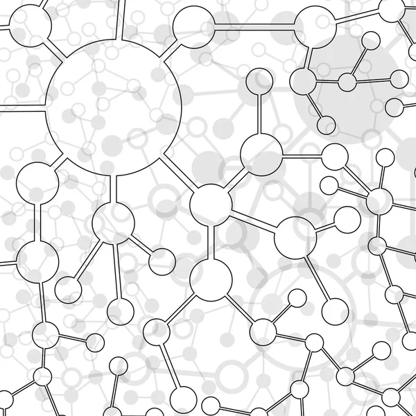 Sfondo molecolare e di comunicazione - Illustrazione vettoriale, Gra — Vettoriale Stock