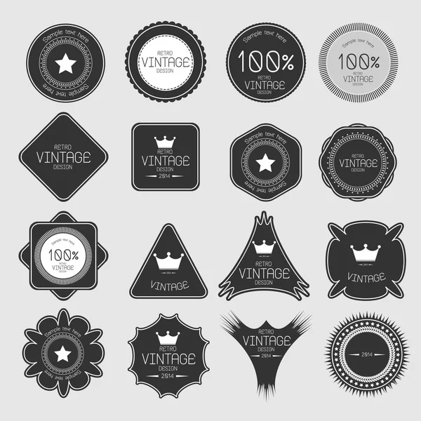 Verzameling van grunge papier textuur retro vintage badges en etiketten — Stockvector