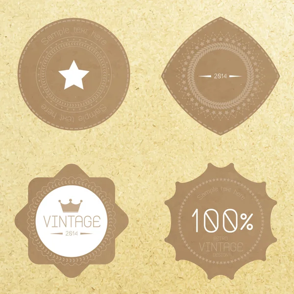 Conjunto de placas y etiquetas retro vintage de textura de papel grunge — Vector de stock