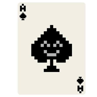 Beyaz bir arka plan üzerinde izole çift 8 bit oyun kağıdı. 
