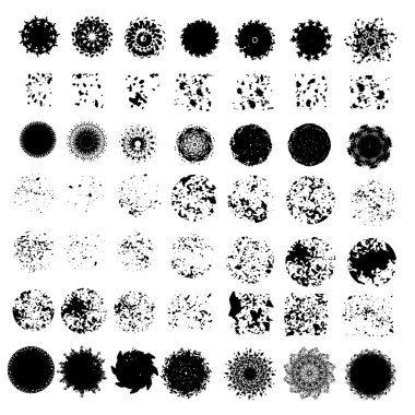 Vektör büyük farklı grunge fırça darbeleri ayarla. 