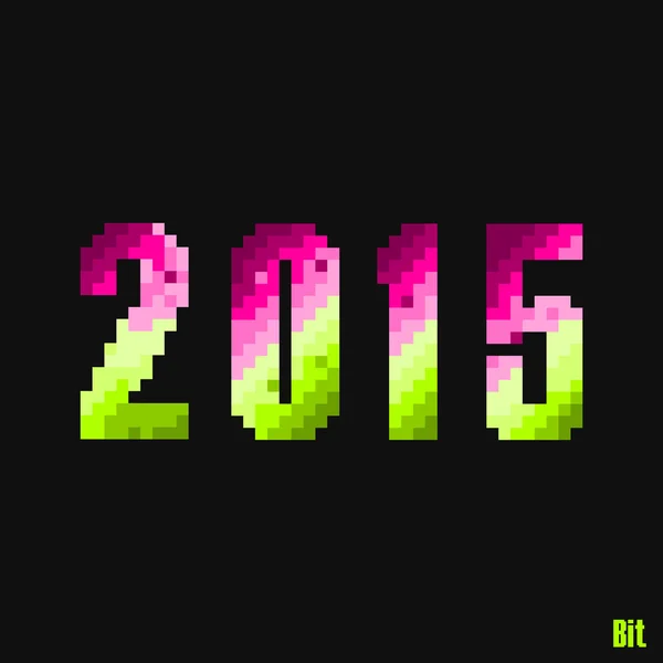 2015 estilo 8 bit — Archivo Imágenes Vectoriales