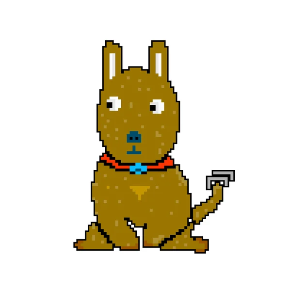 Estilo cão 8 bit e pixel — Vetor de Stock