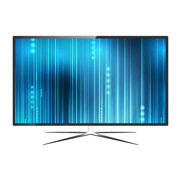 Современный чистый телевизор с плоским экраном, на белом фоне — стоковый вектор