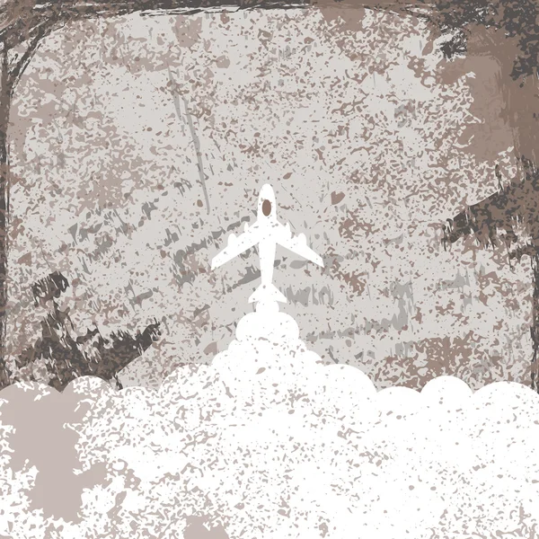 Letadlo zahájení vinobraní abstraktní grunge pozadí, ilustrace — Stockový vektor