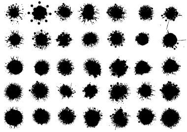 Grunge sıçramalarına set vektör