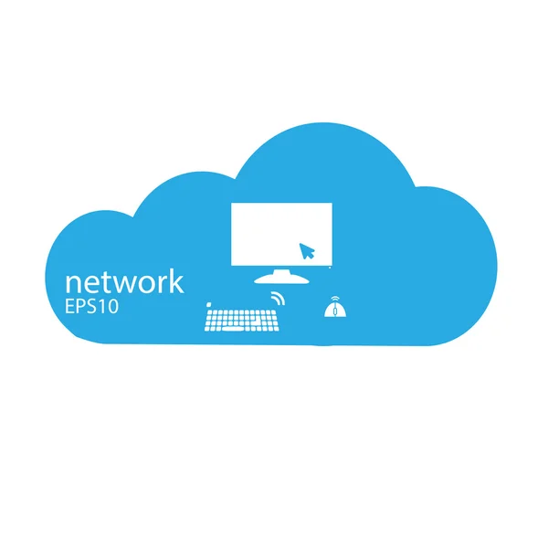 Hintergrund des sozialen Netzwerks mit Cloud-Medien-Symbolen — Stockvektor