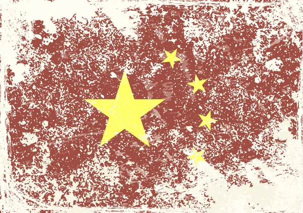 China Flagge Vintage abstrakt Grunge Hintergrund, Vektor Illustrati — Stockvektor