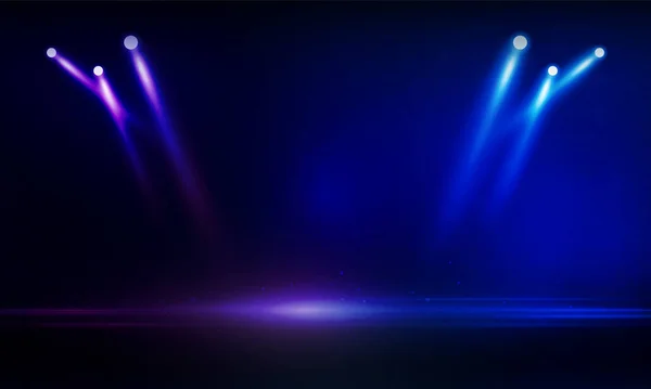 Luces Azules Magenta Escenario Proyectores Luz Diseño Vectorial — Vector de stock