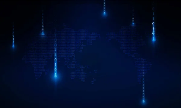 Résumer Flux Numéros Code Binaires Sur Moniteur Sont Matrice Ordinateur — Image vectorielle