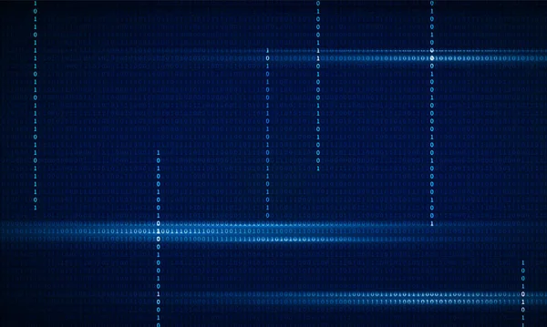 Abstract Een Stroom Binaire Codenummers Monitor Computermatrix Hitech Communicatie Concept — Stockvector