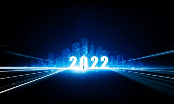 Абстрактний Бізнесмен Відкрити Key Door Light 2022 Бізнес Міському Пікселі — стоковий вектор
