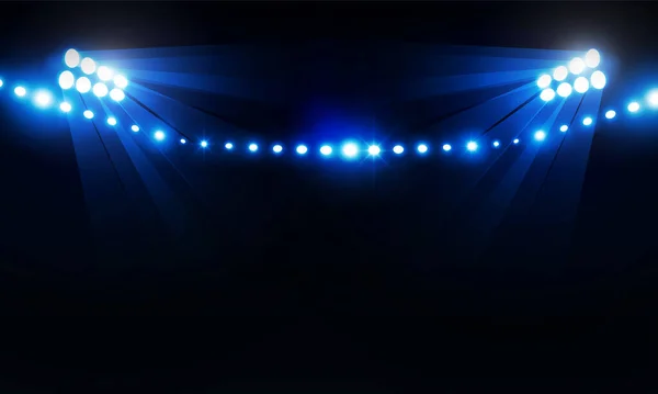 Fotbalové Hřiště Jasnými Světly Stadionu Vektorové Konstrukce Vektorové Osvětlení — Stockový vektor