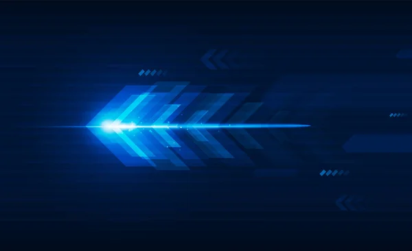 Abstract Arrow Speed Light Out Technology Background Hitech Communication Concept — Vettoriale Stock