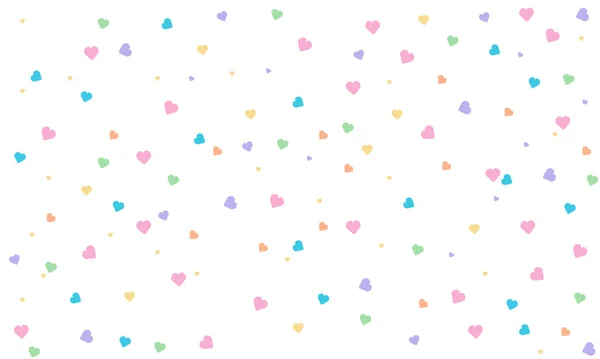 Corazones Patrón Colorido Feliz Día San Valentín Fondo Blanco Textura — Vector de stock