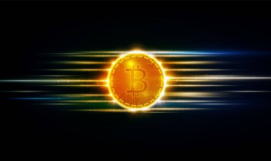 Soyut Bitcoin engelleme kripto teknoloji arka planı Hitech iletişimi bitcoin gelecekteki kavramsal yenilik arka planı, vektör tasarımı