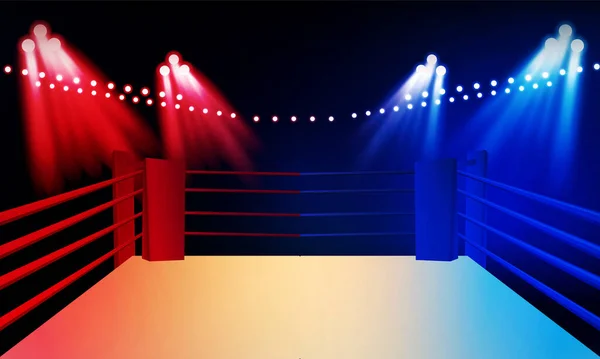 Screen Fight Sport Game Battle Sport Boxing Ring Arena Spotlight — ストックベクタ